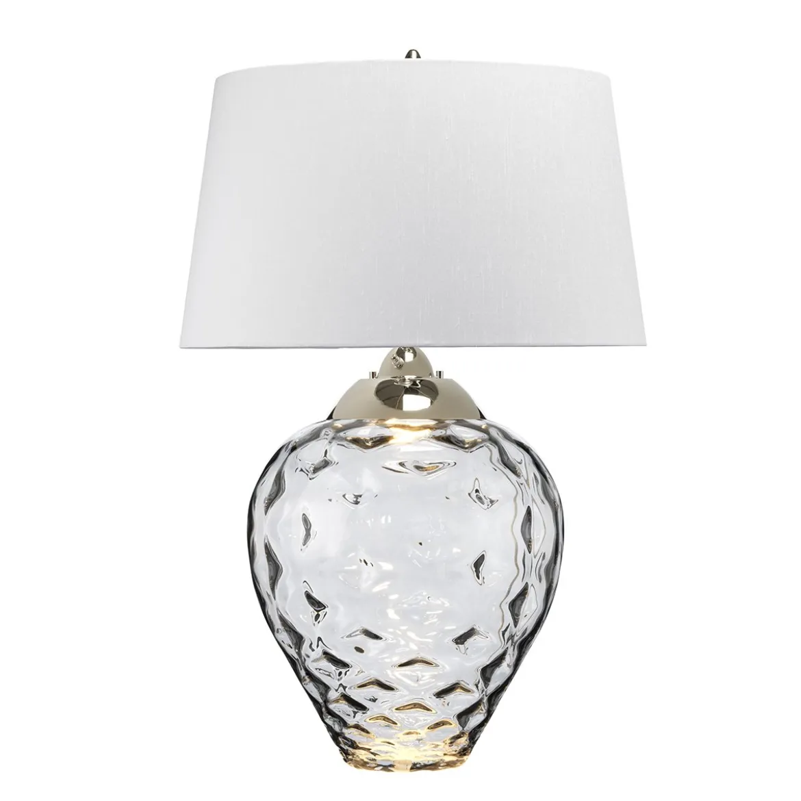 Elstead Samara Tischlampe groß Rauch Schirm hellgrau 79cm