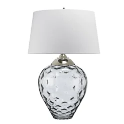 Elstead Samara Tischlampe groß Rauch Schirm hellgrau 79cm
