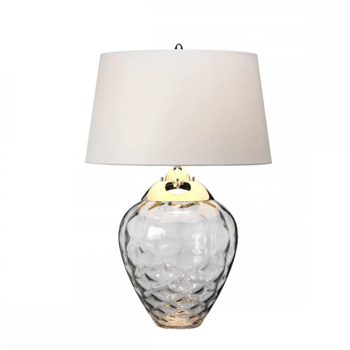 Elstead Samara Tischlampe klein Rauch Schirm hellgrau 72cm