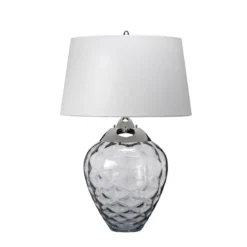 Elstead Samara Tischlampe klein Rauch Schirm hellgrau 72cm