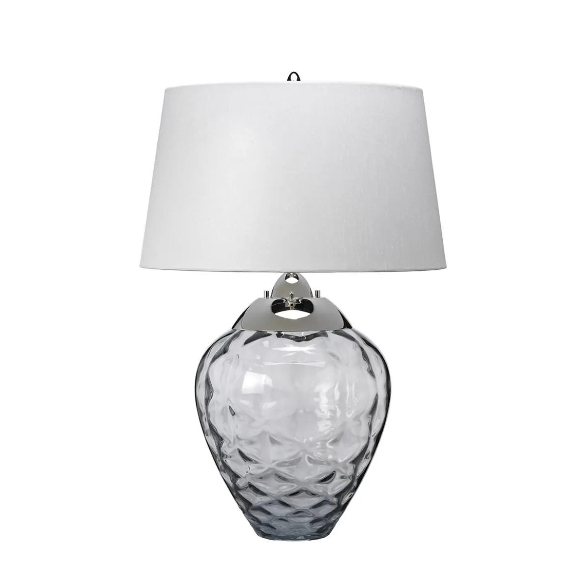 Elstead Samara Tischlampe klein Rauch Schirm hellgrau 72cm