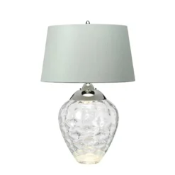 Elstead Samara Tischlampe klein Klar Schirm hellgrün 72cm