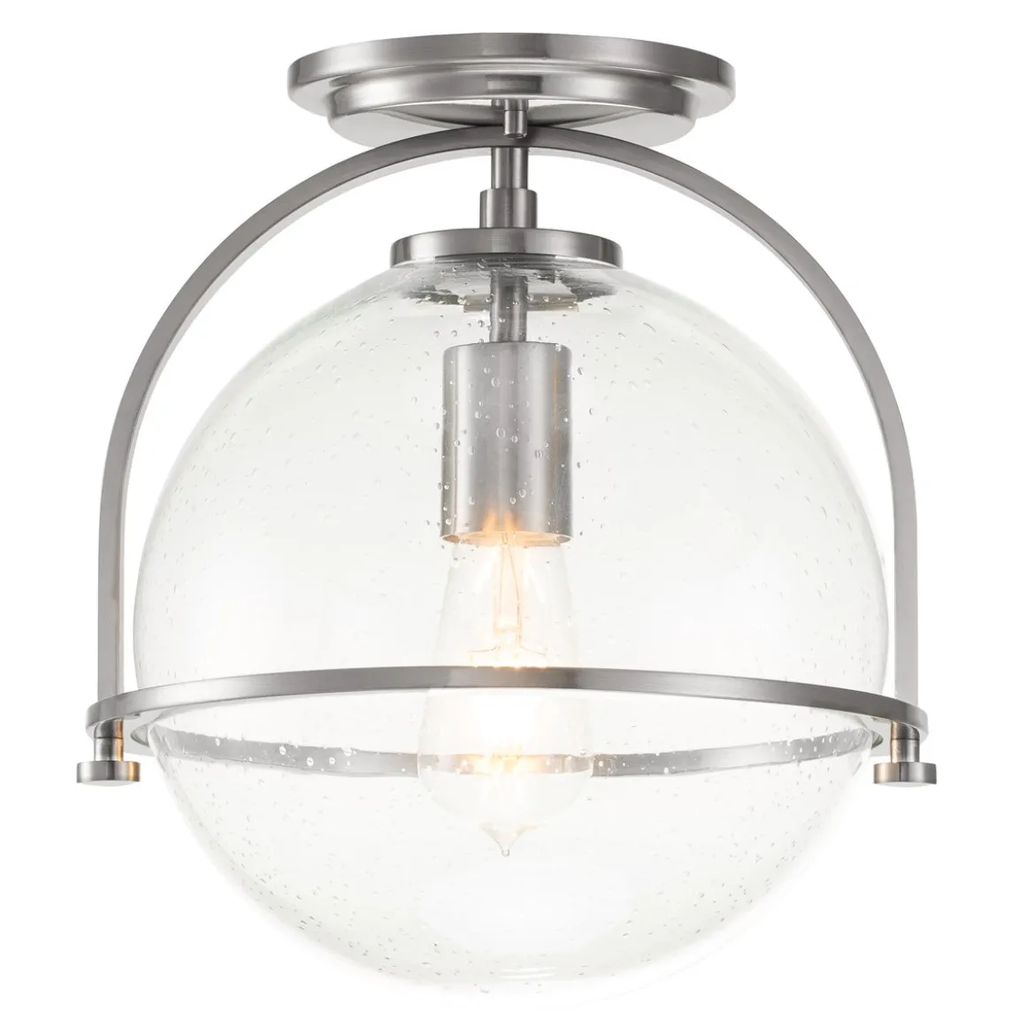 Elstead Somerset Deckenleuchte 1-flammig Nickel gebürstet klar 28cm E27