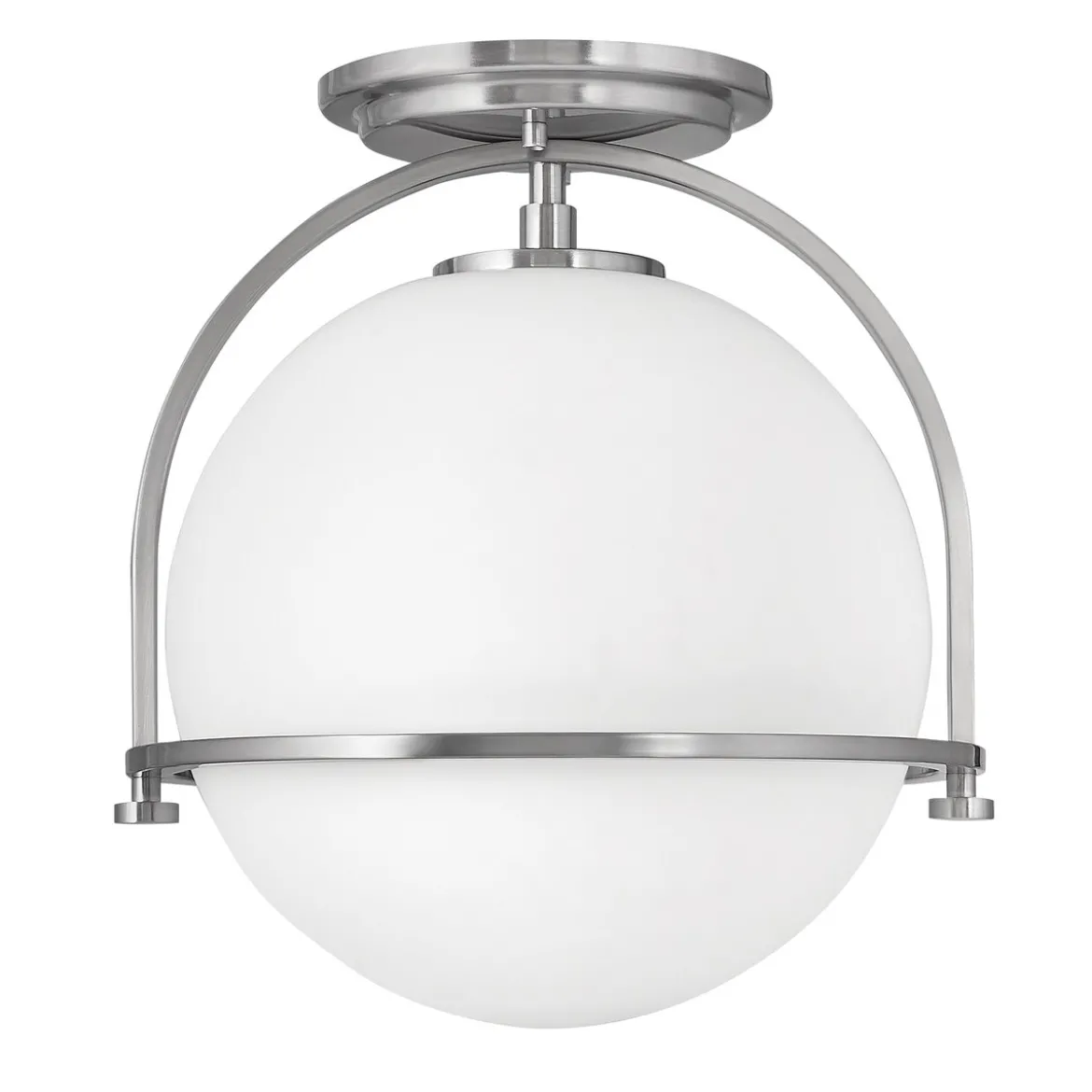 Elstead Somerset Deckenleuchte 1-flammig Nickel gebürstet opal 28cm E27