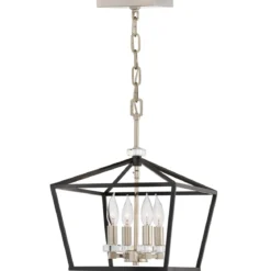 Elstead Stinson Medium Pendelleuchte 4-flammig schwarz Nickel poliert