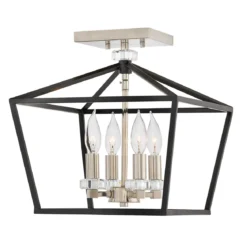 Elstead Stinson Medium Pendelleuchte 4-flammig schwarz Nickel poliert