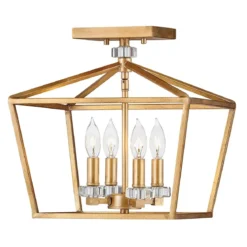 Elstead Stinson Medium Pendelleuchte 4-flammig Messing gealtert