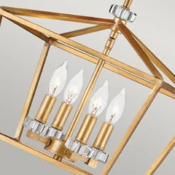 Elstead Stinson Medium Pendelleuchte 4-flammig Messing gealtert