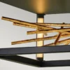 Elstead Styx LED Deckenleuchte schwarz gold 3000K