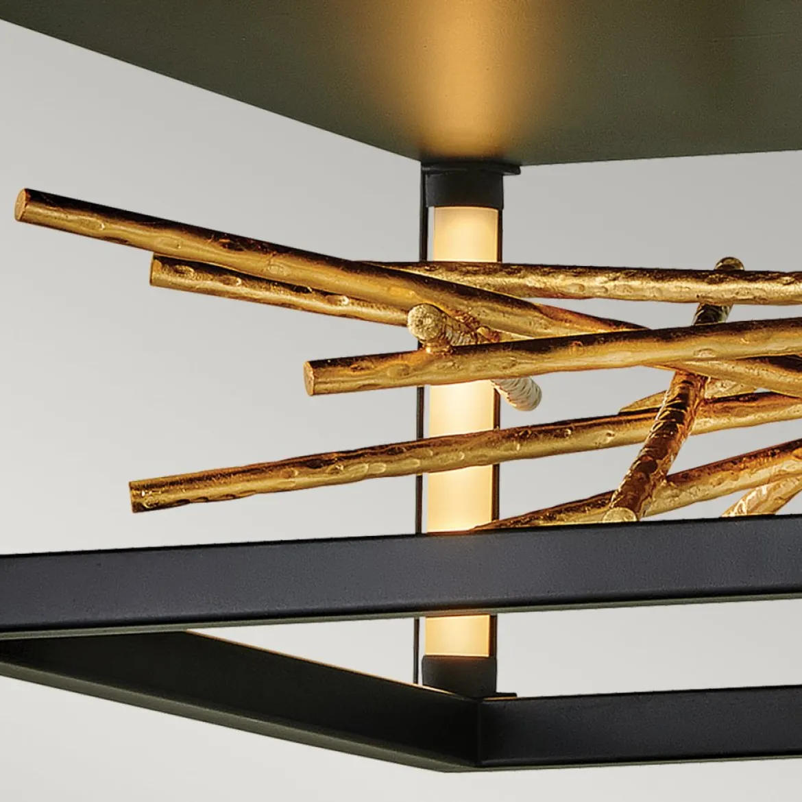Elstead Styx LED Deckenleuchte schwarz gold 3000K