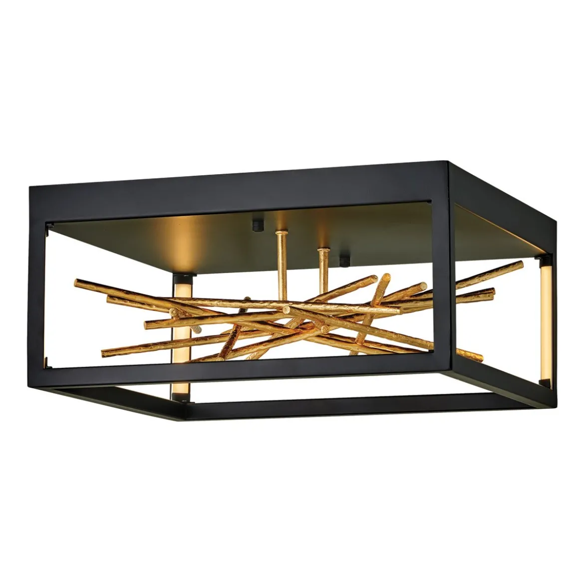 Elstead Styx LED Deckenleuchte schwarz gold 3000K