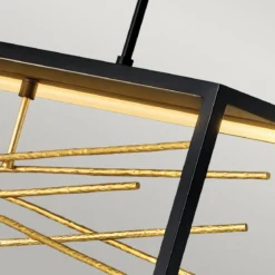 Elstead Styx LED Hängeleuchte rechteckig schwarz gold 3000K