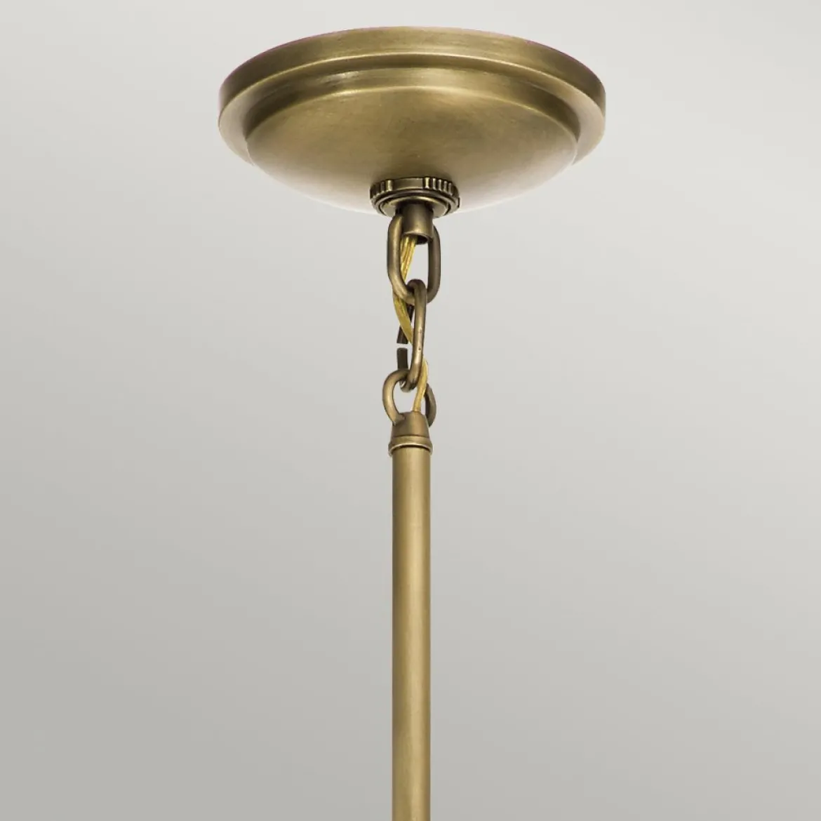 Elstead Tollis Small Pendelleuchte Messing weiß Glas klar