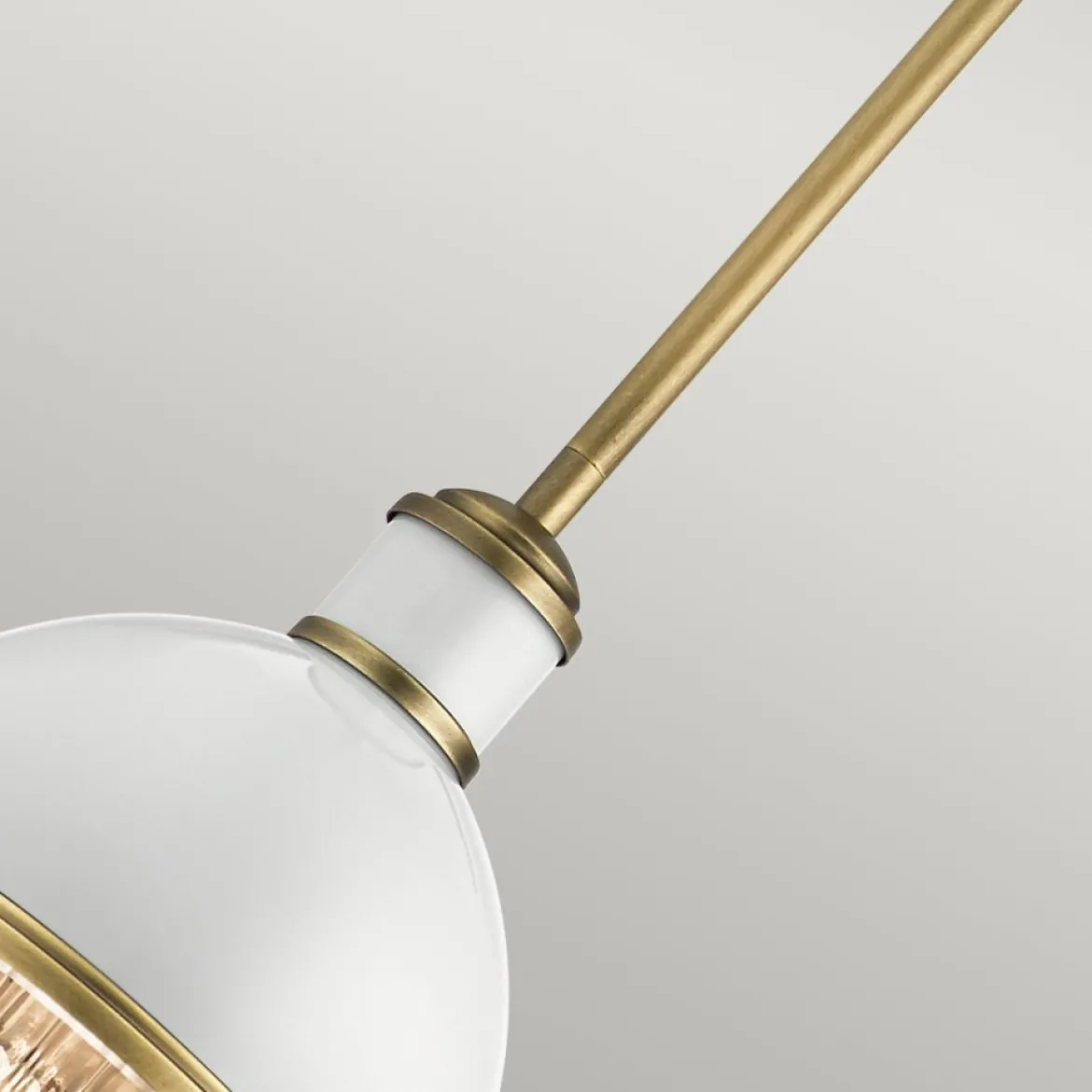 Elstead Tollis Small Pendelleuchte Messing weiß Glas klar