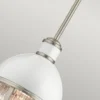 Elstead Tollis Small Pendelleuchte Nickel gebürstet weiß Glas klar
