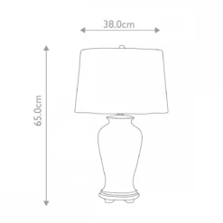 Elstead Ying 1 Light Tischleuchte blau weiss E27 65cm
