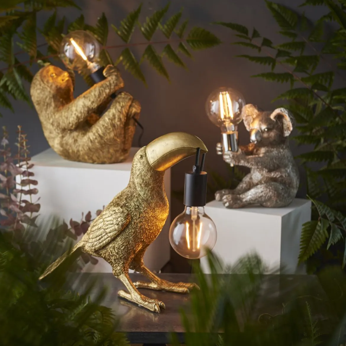 ENDON 95081 Cosmo Koala Tischleuchte 1-flammig Silber-Vintage Chrome