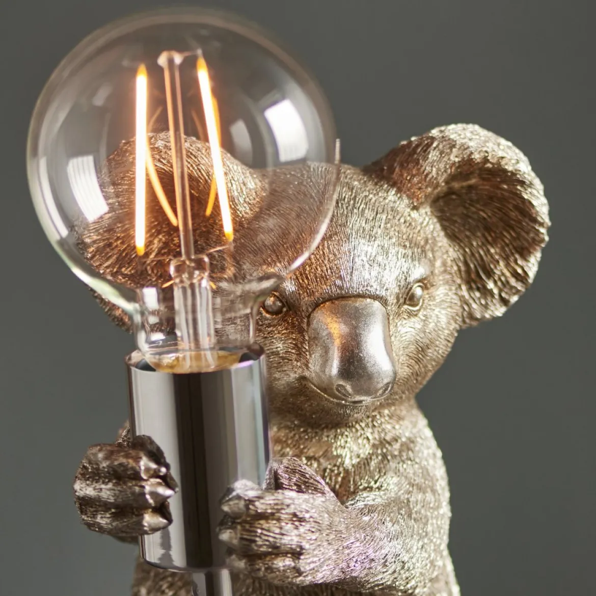 ENDON 95081 Cosmo Koala Tischleuchte 1-flammig Silber-Vintage Chrome