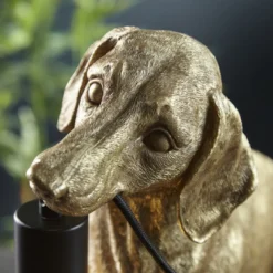 ENDON 101187 Dachshund Tischleuchte 1-flammig Gold-Vintage Schwarz matt