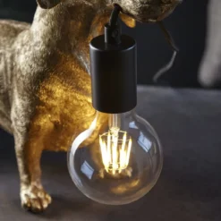 ENDON 101187 Dachshund Tischleuchte 1-flammig Gold-Vintage Schwarz matt