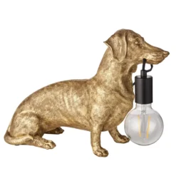 ENDON 101187 Dachshund Tischleuchte 1-flammig Gold-Vintage Schwarz matt