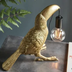 ENDON 95077 Toco Toucan Tischleuchte 1-flammig Gold-Vintage Schwarz matt