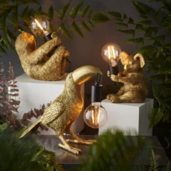 ENDON 95077 Toco Toucan Tischleuchte 1-flammig Gold-Vintage Schwarz matt