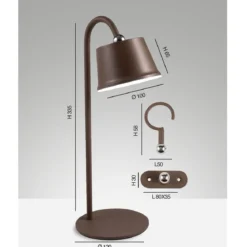 Fabas Luce 3742-71-361 LED Akkuleuchten-Set Armanda rostbraun dimmbar magnetisch