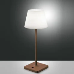 Fabas Luce 3701-30-361 LED Akku Tischleuchte Adam rostbraun 3000K dimmbar