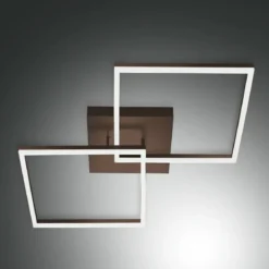 Fabas Luce 3394-65-361 LED Deckenleuchte Bard 65x65cm Rostbraun 3000K dimmbar