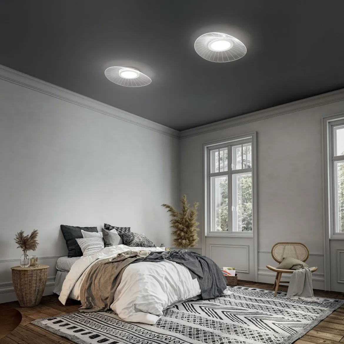 Fabas Luce 3625-65-102 LED Deckenleuchte Vela 78cm weiss 3000K
