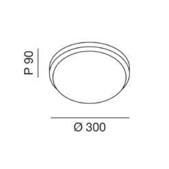 Fabas Luce 3566-61-102 LED Deckenleuchte Plaza 30cm 3000K weiß
