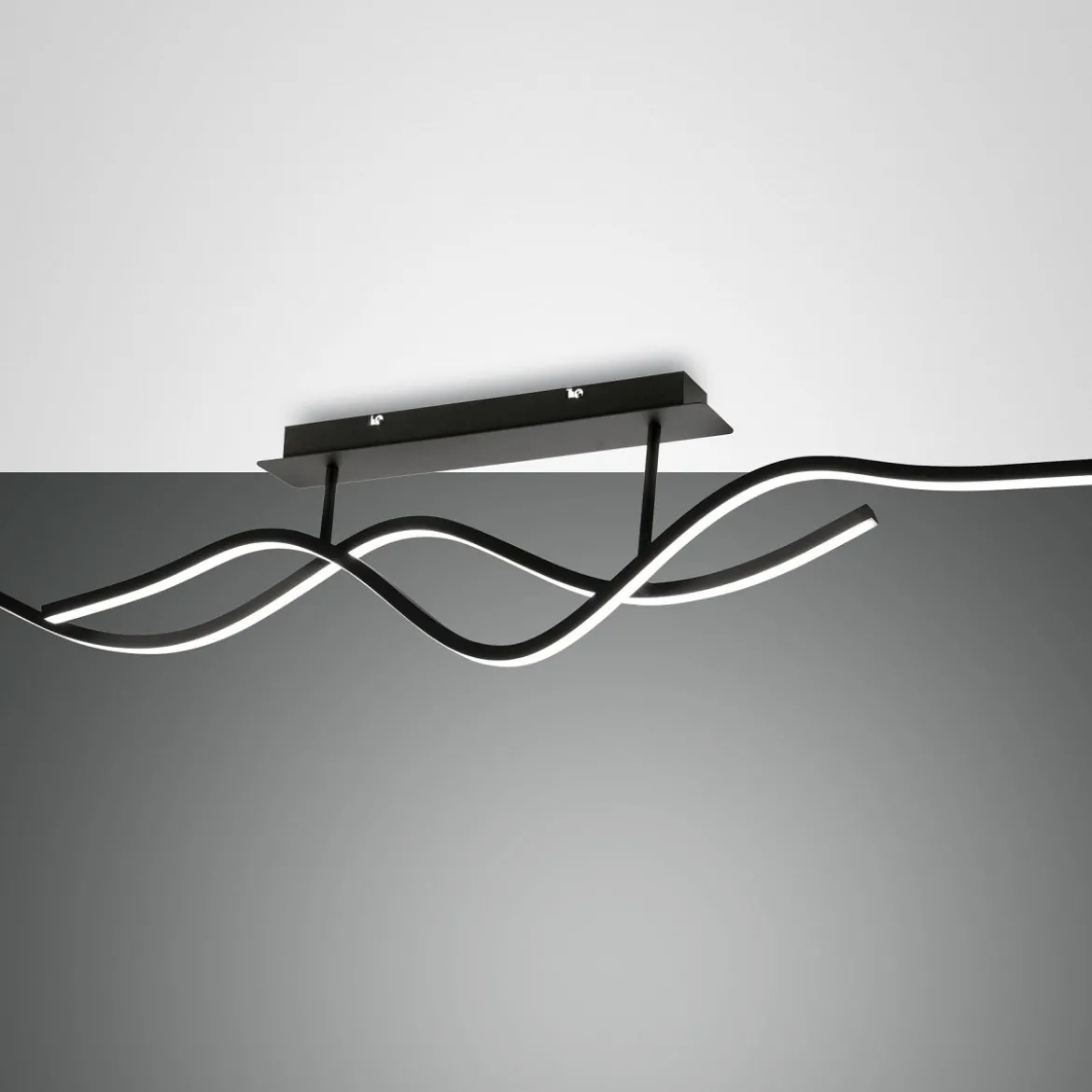 Fabas Luce 3666-65-101 LED Deckenleuchte Sinuo schwarz 3-Step dimmbar