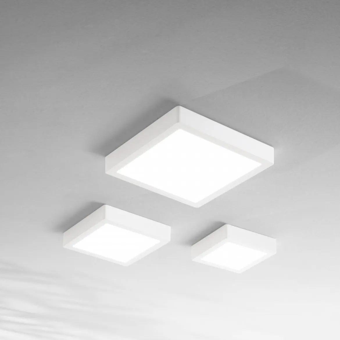 Fabas Luce 6577-64-254 LED Deckenleuchte Gian quadratisch 24x24cm weiß 3000K IP54