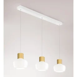 Fabas Luce 3767-48-102 LED Pendelleuchte Kino 3-flammig in Linie weiß