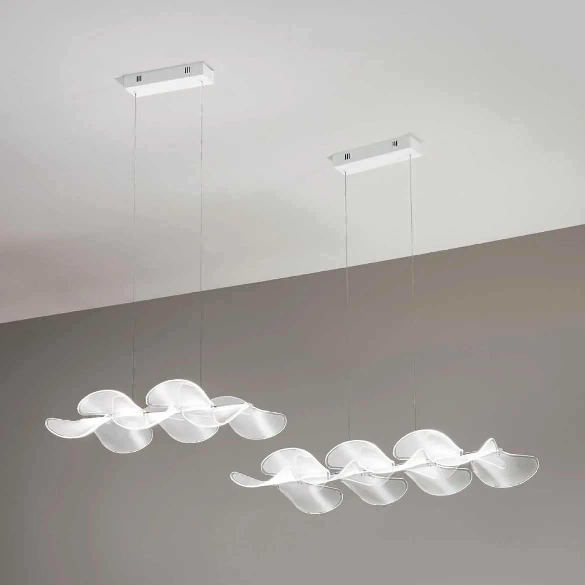 Fabas Luce 3626-49-102 LED Pendelleuchte Sylvie 78cm weiß dimmbar