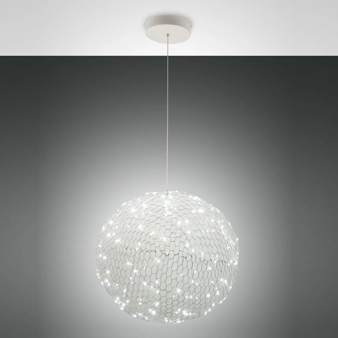 Fabas Luce 3693-45-102 LED Pendelleuchte Sumter rund 50cm weiß