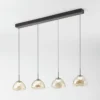 Fabas Luce 3764-48-365 LED Pendelleuchte Lucille 4-flammig cognac transparent