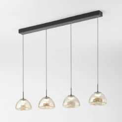 Fabas Luce 3764-48-365 LED Pendelleuchte Lucille 4-flammig cognac transparent