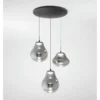 Fabas Luce 3774-47-126 LED Pendelleuchte Deva 3-flammig Grau Transparent