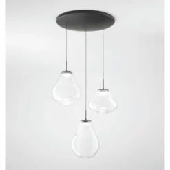 Fabas Luce 3774-47-241 LED Pendelleuchte Deva 3-flammig Transparent