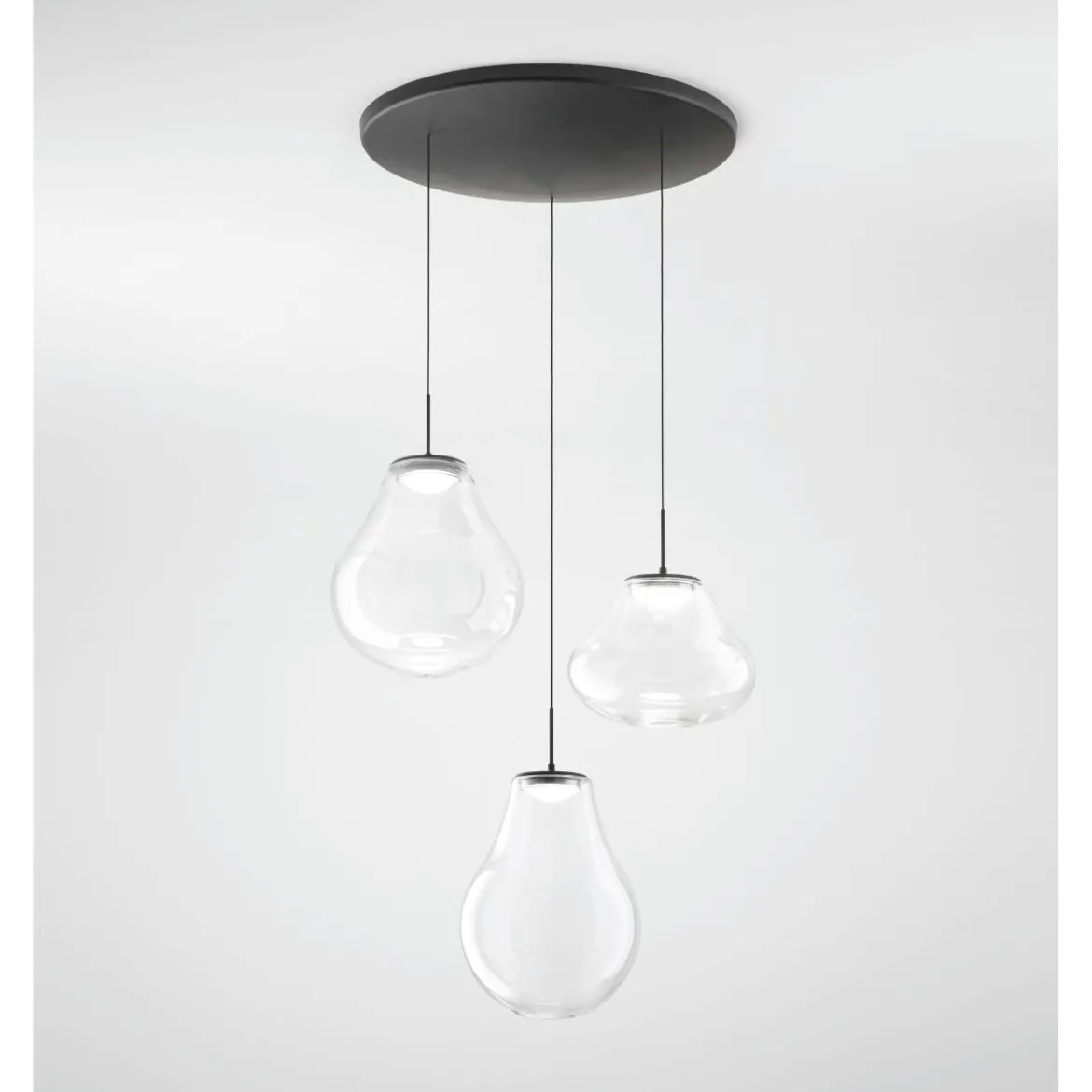 Fabas Luce 3774-47-241 LED Pendelleuchte Deva 3-flammig Transparent