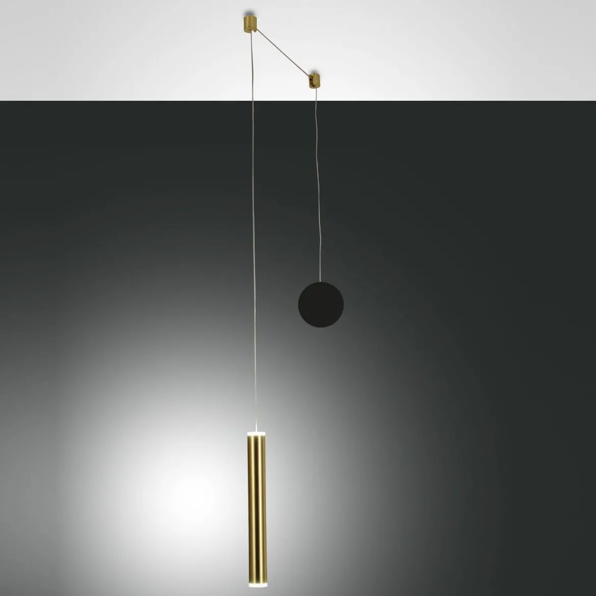 Fabas Luce 3685-41-209 LED Pendelleuchte Prado 1-flammig schwarz messing 4cm