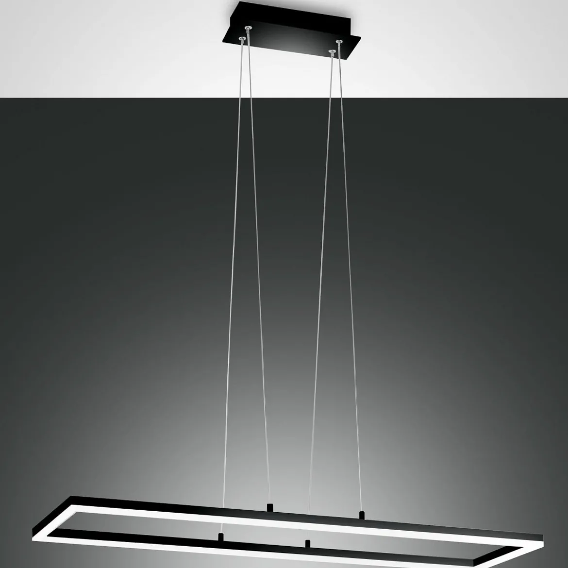 Fabas Luce 3394-45-101 LED Pendelleuchte Bard 92x32cm schwarz 3000K dimmbar