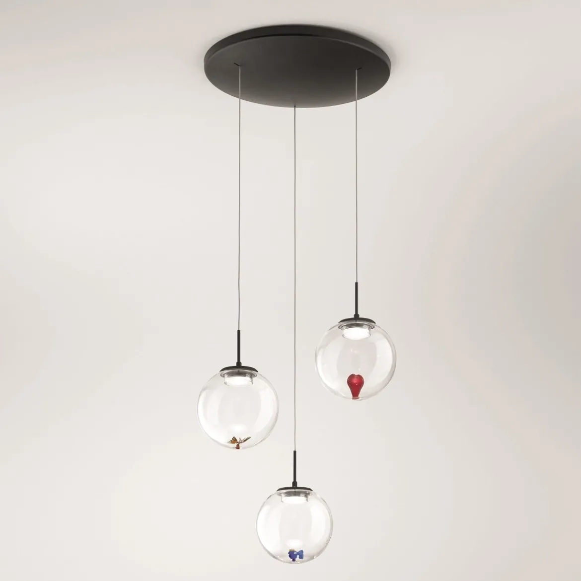 Fabas Luce 3770-47-373 LED Pendelleuchte Ariel mit Figuren transparent 3 Step Dim