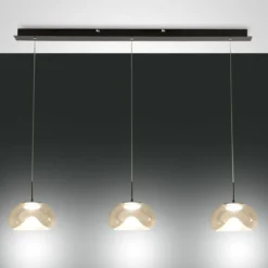 Fabas Luce 3755-48-365 LED Pendelleuchte Brena 3-flammig in Linie cognac 3 Step Dim