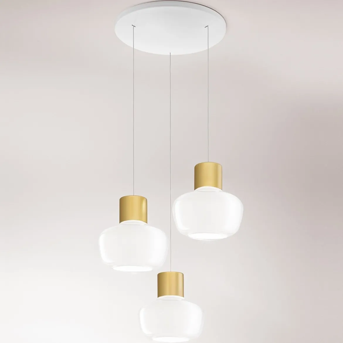 Fabas Luce 3767-47-102 LED Pendelleuchte Kino 3-flammig weiß