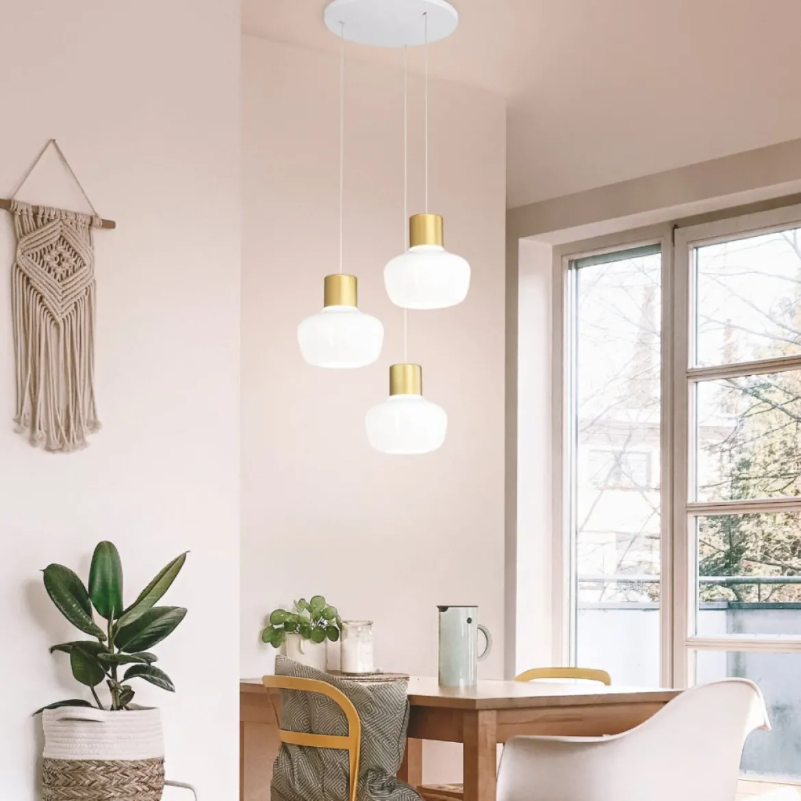 Fabas Luce 3767-47-102 LED Pendelleuchte Kino 3-flammig weiß