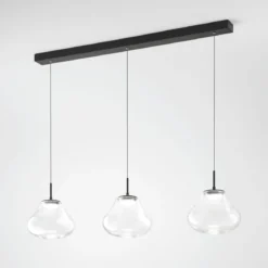 Fabas Luce 3774-48-241 LED Pendelleuchte Deva 3-flammig in Linie Transparent