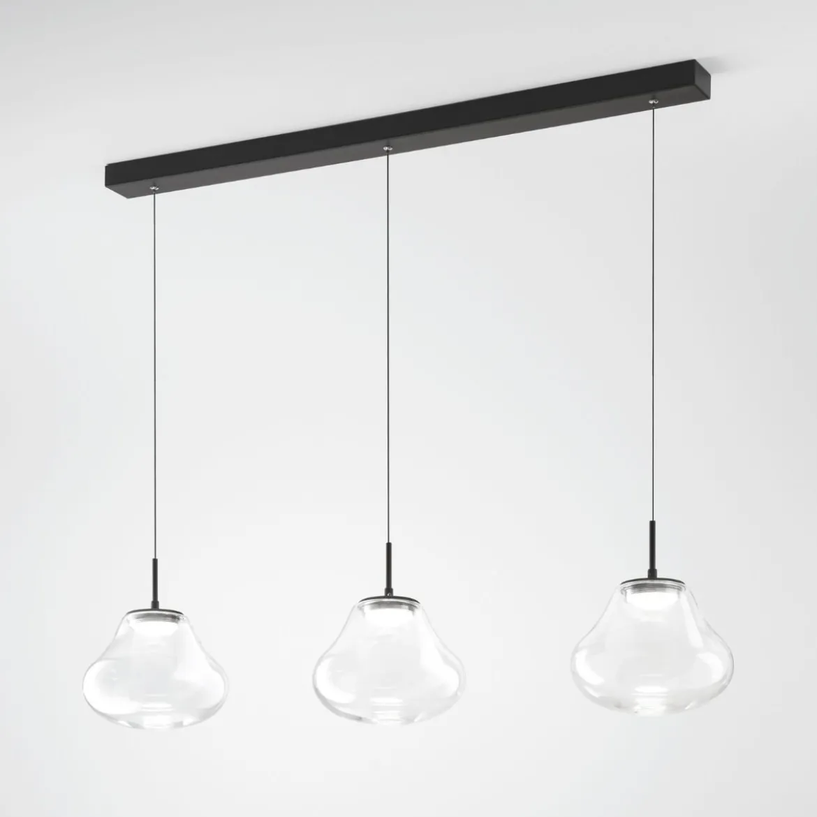 Fabas Luce 3774-48-241 LED Pendelleuchte Deva 3-flammig in Linie Transparent